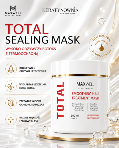 Total Sealing Mask, wysoko odżywczy botoks z termoochroną , Maxwell, 500 ml