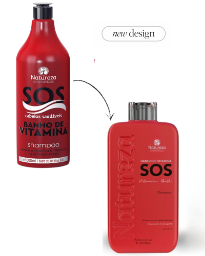 Banho de Vitamina SOS, szampon wygładzający i pielęgnujący, Natureza, 1000 ml