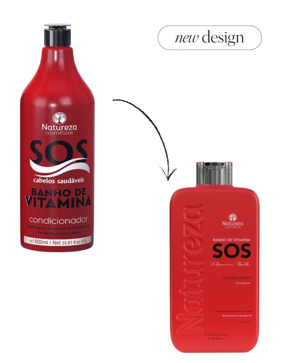 Banho de Vitamina SOS, odżywka regenerująca i wygładzająca, Natureza, 1000 ml
