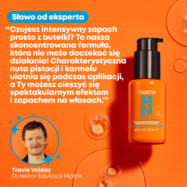 Matrix Mega Sleek 96H Anti-Frizz Topcoat, wygładzające serum termoaktywne przeciw puszeniu, Matrix, 30 ml
