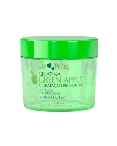 Gelatina Green Apple, nawilżająca galaretka do włosów, Love Potion, 1000ml